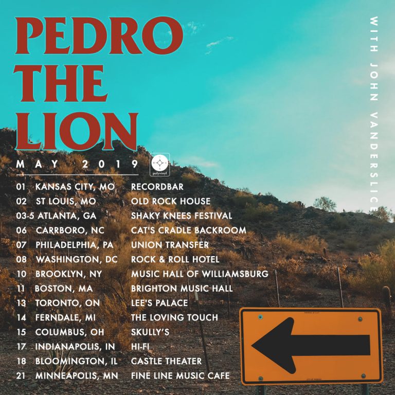 Spring 2019 Tour with Pedro the Lion! John Vanderslice